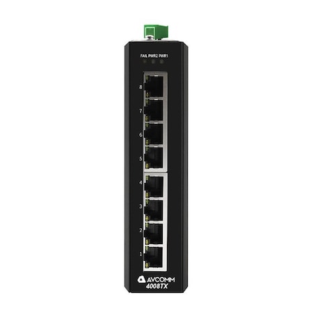 Avcomm 8-Port Unmanaged Industrial Ehternet Switches 10/100/1000 Mbits 8-Port 4008TX